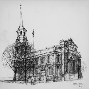 Pencil drawing of Christ Church