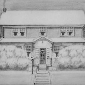 Pencil drawing of a house