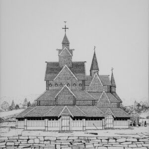 Heddal Stave Church (Black & White)