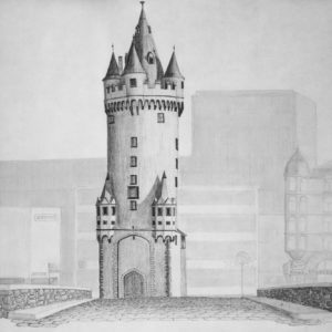 Pencil drawing of Eschenheimer Turm